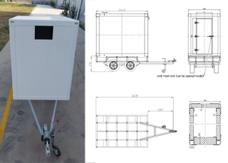 ثلاجة غرفة التبريد المتنقلة مع FRP + PU + FRP لوحة شطيرة مركبة ، غرفة باردة
